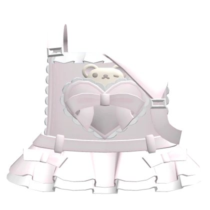 ♡ ┊ cute white bear overalls in pink