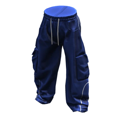 Blue Baggy Tracksuit Pants
