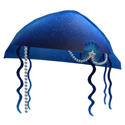 Blue Jellyfish with Pearls & Seashell Bow