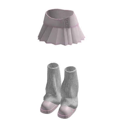 pink belted leather skirt + leg warmers & shoes