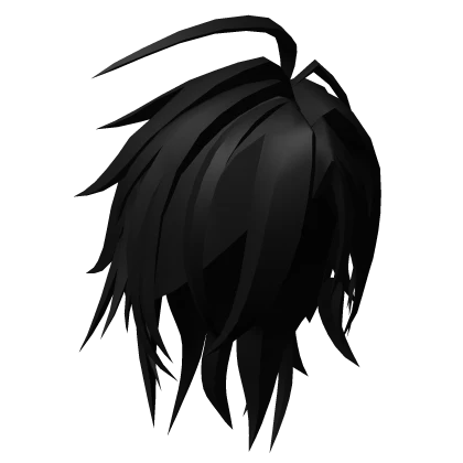 Black Long Messy Emo Hair