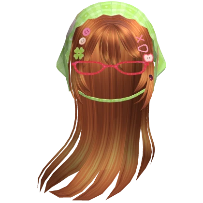 ♡ igari flowy hair w/ bandana and clips (ginger)
