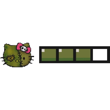 Zombie Hello Kitty 8-Bit Hp Bar