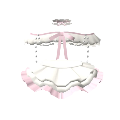 🎀3.0 Cute pink ruffled skirt set w pearls