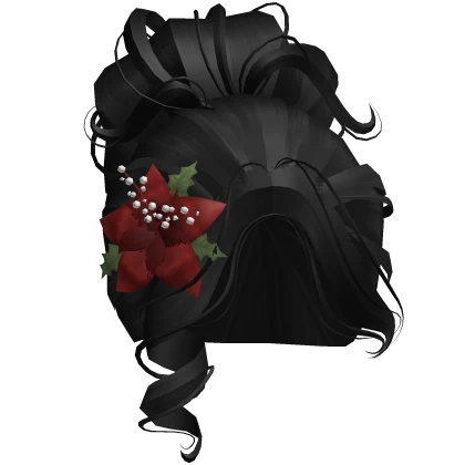 ♡ christmas winter cozy flower bun in black