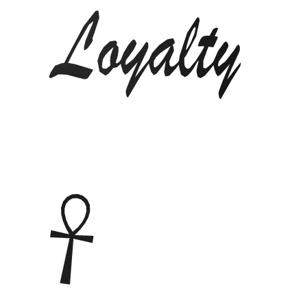 Loyalty & Cross Face Tattoo 
