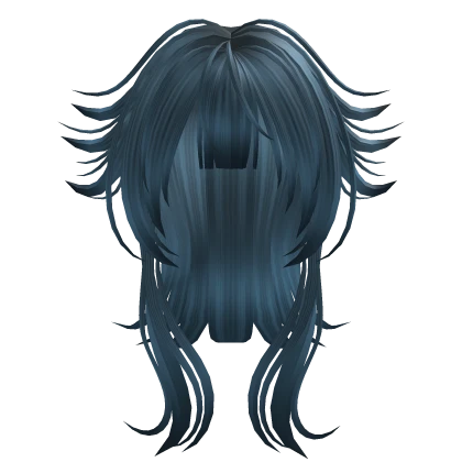 Long wavy hair (dark blue)