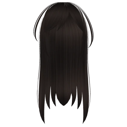 ♰ : long horror protagonist straight dark brown