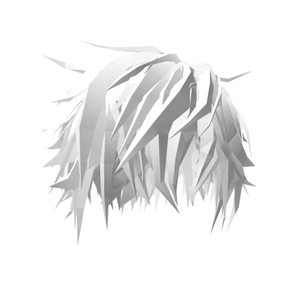 White Anime Messy Boy Emo Hair