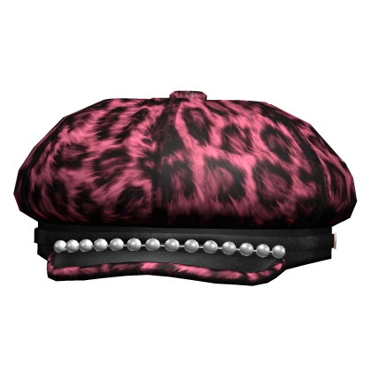 Leopard McBling Gyaru Newsboy Cap
