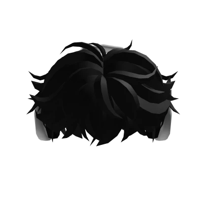 Black Fluffy Cool Hair w/ Headphones