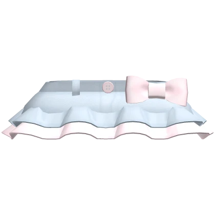 ♡ : kawaii denim skirt w/ pink frills & bow