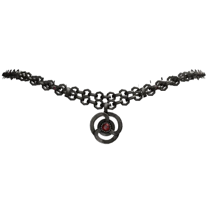  1.0 Steel Medieval Necklace with Ruby Pendant
