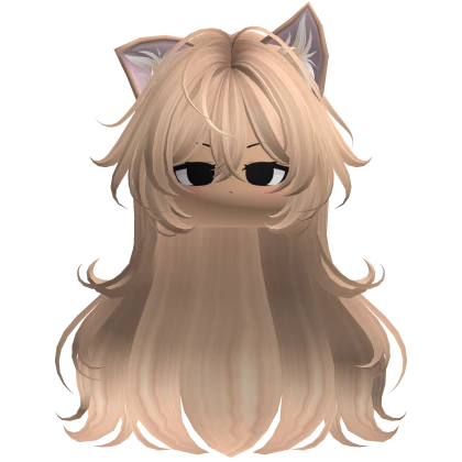 Blonde Anime Girl Cat Hair w/ Emo Cute Face