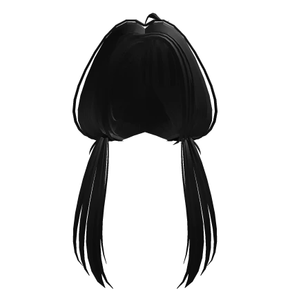 ୨ৎ: cutesy moe low pigtails cowlick hair in black