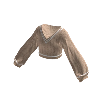 Beige Oversized Cableknit Crop-Top