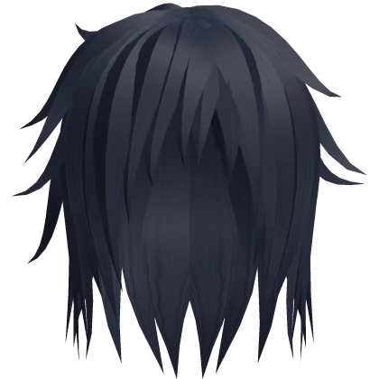 midnight blue long messy rockstar emo scene hair