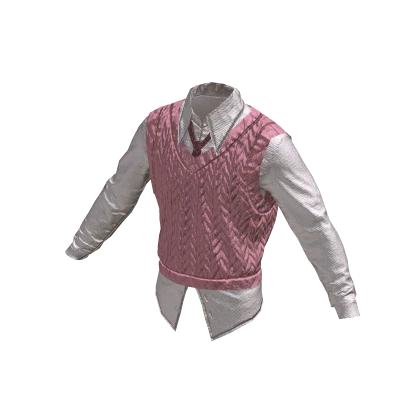 ZOOM Preppy Pink and White KPOP Vest Shirt