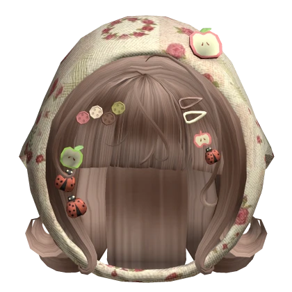 ♡ Mori kei Floral Igari Short Curly Hair Milktea