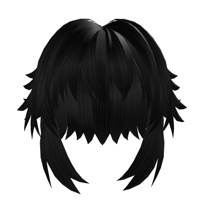 Black Anime Short Messy Bangs