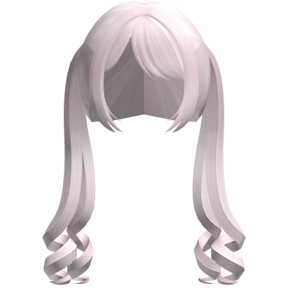 ♡ : long curled pigtails w side bangs in pink