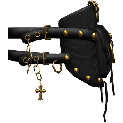 Goth Leather Emo Shoulder Straps (Left) (Gold)