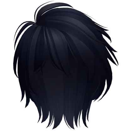 messy anime boy mullet (dark blue)