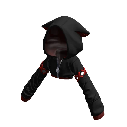 Crop Kitty Hoodie Blood Moon