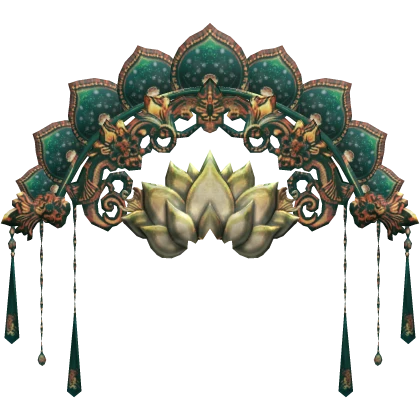 Traditional Lotus Flower Headpiece Green