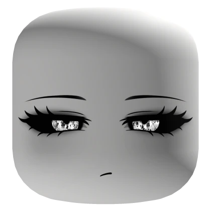 Pretty Possessed Demon Face Glitched White Eyes