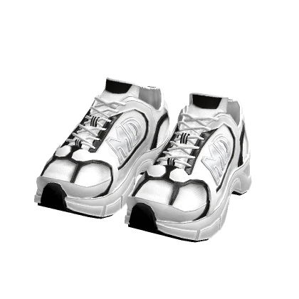 Black  & White Trendy Runner Sneakers