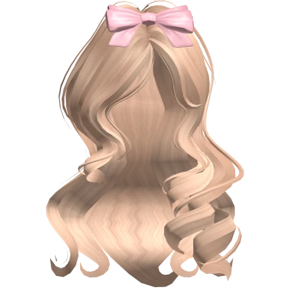 ♡ coquette curls with pink bow blonde