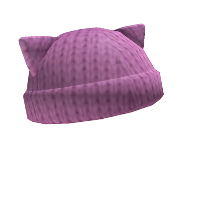 Kitty Knit Beanie (Pink)