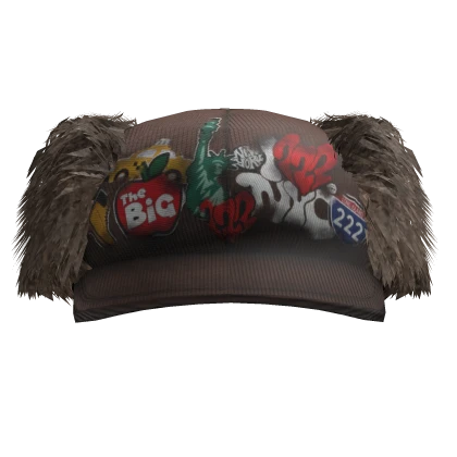 Y2K Patchwork Real tree Ushanka Fur Hat 