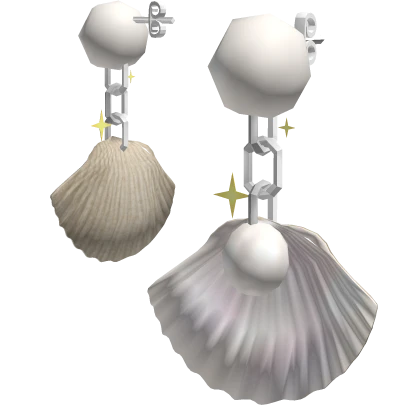 Summer Mermaid Shell Pearl Earrings