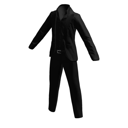 Full Black Business Boss Suit