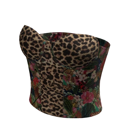 Y2K ☆ leopard floral corset