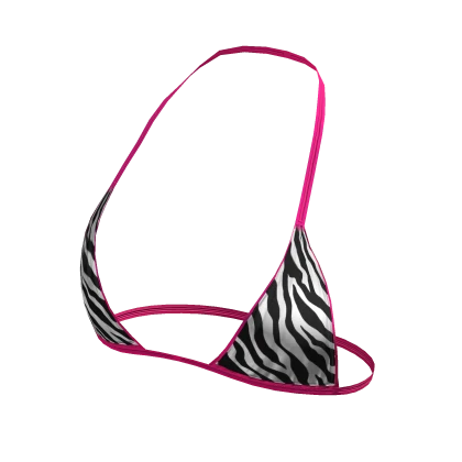 ⨾ Y2K Pink Zebra Print String Tied Bikini Top