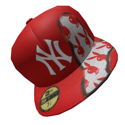 NY x PB Red Burning Fitted Cap | Sideways