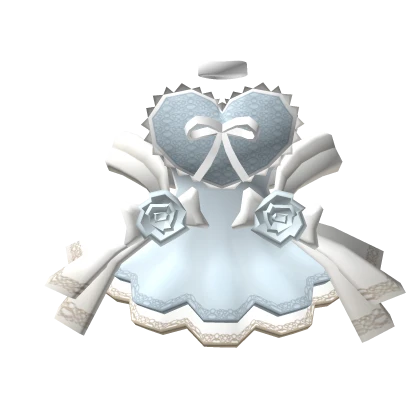 🎀Chibi doll Light Blue Heart Royal Dress w roses