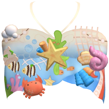 gyaru summer ocean mermaid pastel tropical top