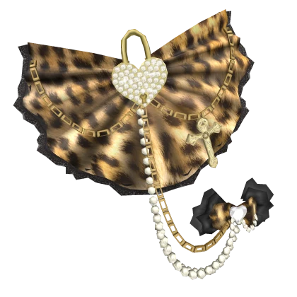 Kawaii Gyaru Mcbling Cross 2000s Bow leopard print