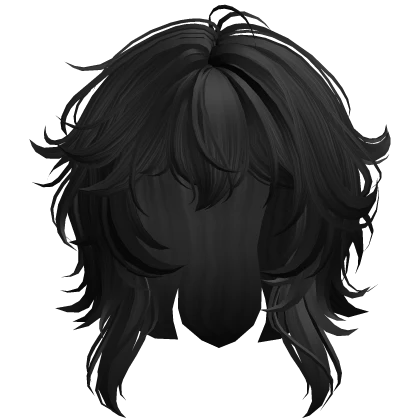 Messy Anime Short Wolfcut (Black)