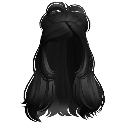 Y2K Half up Hairstyle in Black