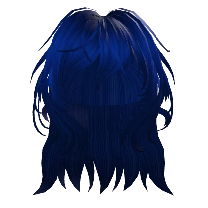 Dark Blue Long Wavy Ponytail
