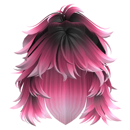 Messy Short Anime Wolfcut Ponytail (Pink & Black)