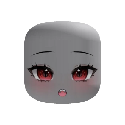 cute red vampire chibi anime face (recolorable)
