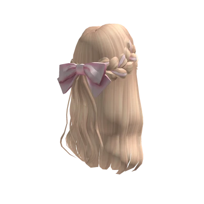 Blonde Hair Pink Ribbon