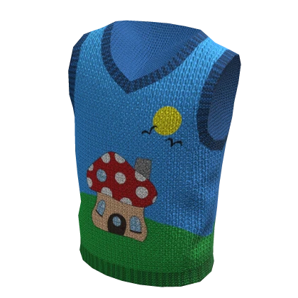 Mushroom House Knit Vest