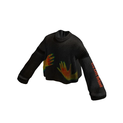 MARCHÉE - Sun-Bleached Black Boxy Knit Sweater